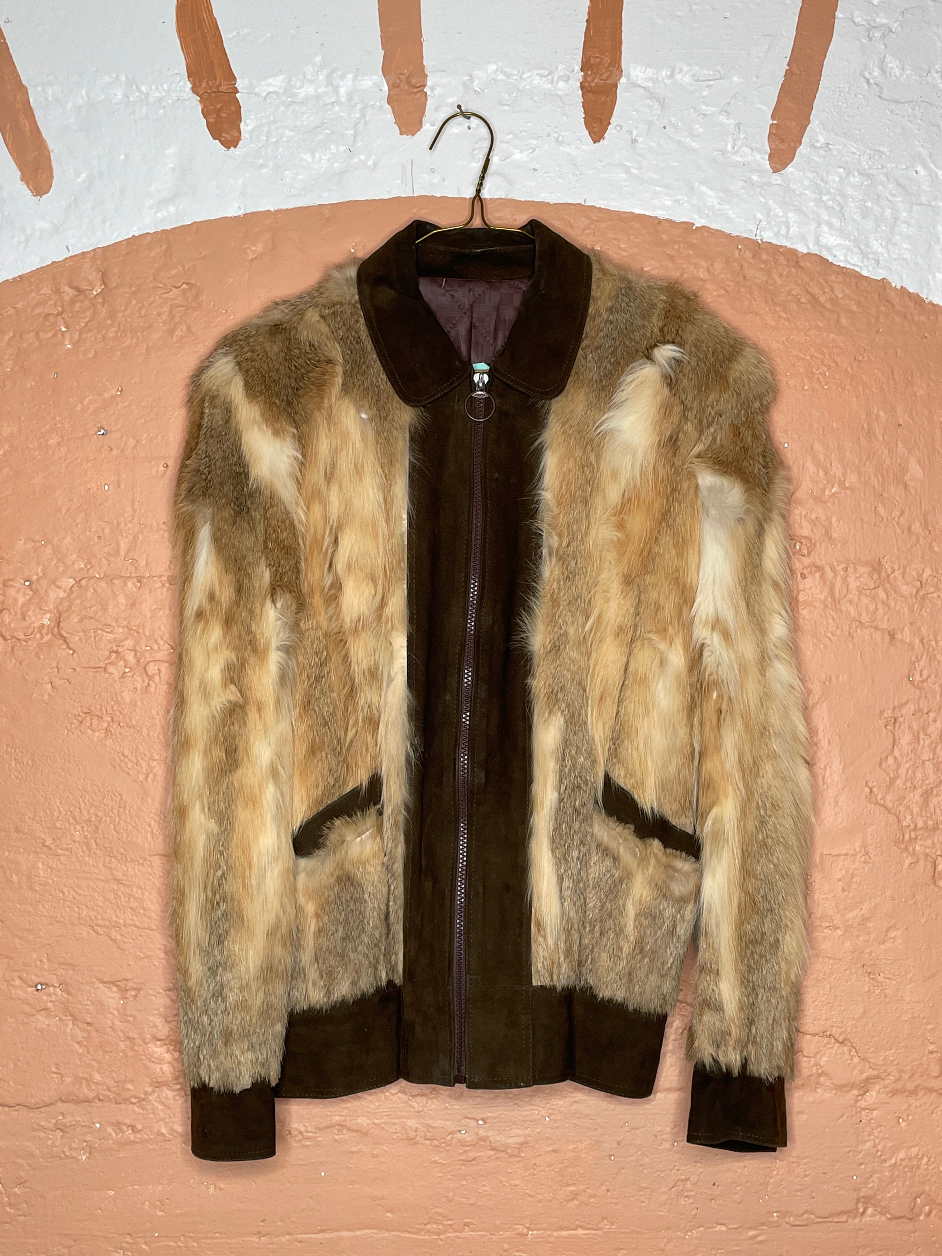 RR1222 Fur Suede Bomber Jacket