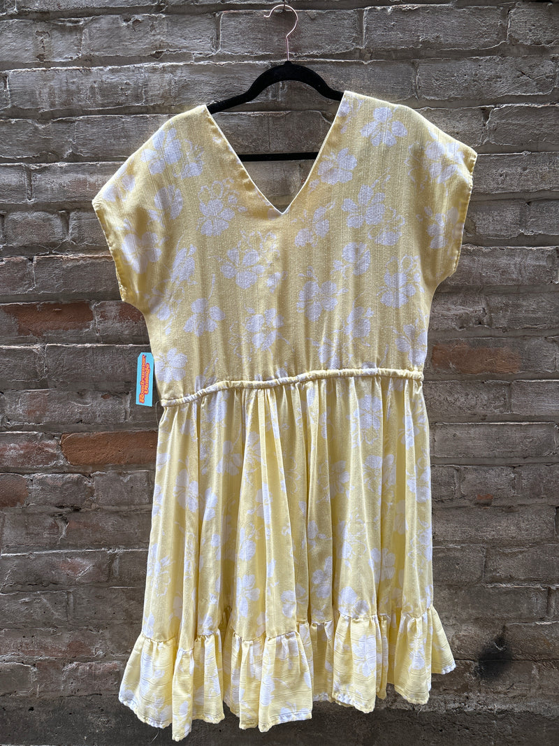 (RR3174) Vintage Handmade Yellow Sundress