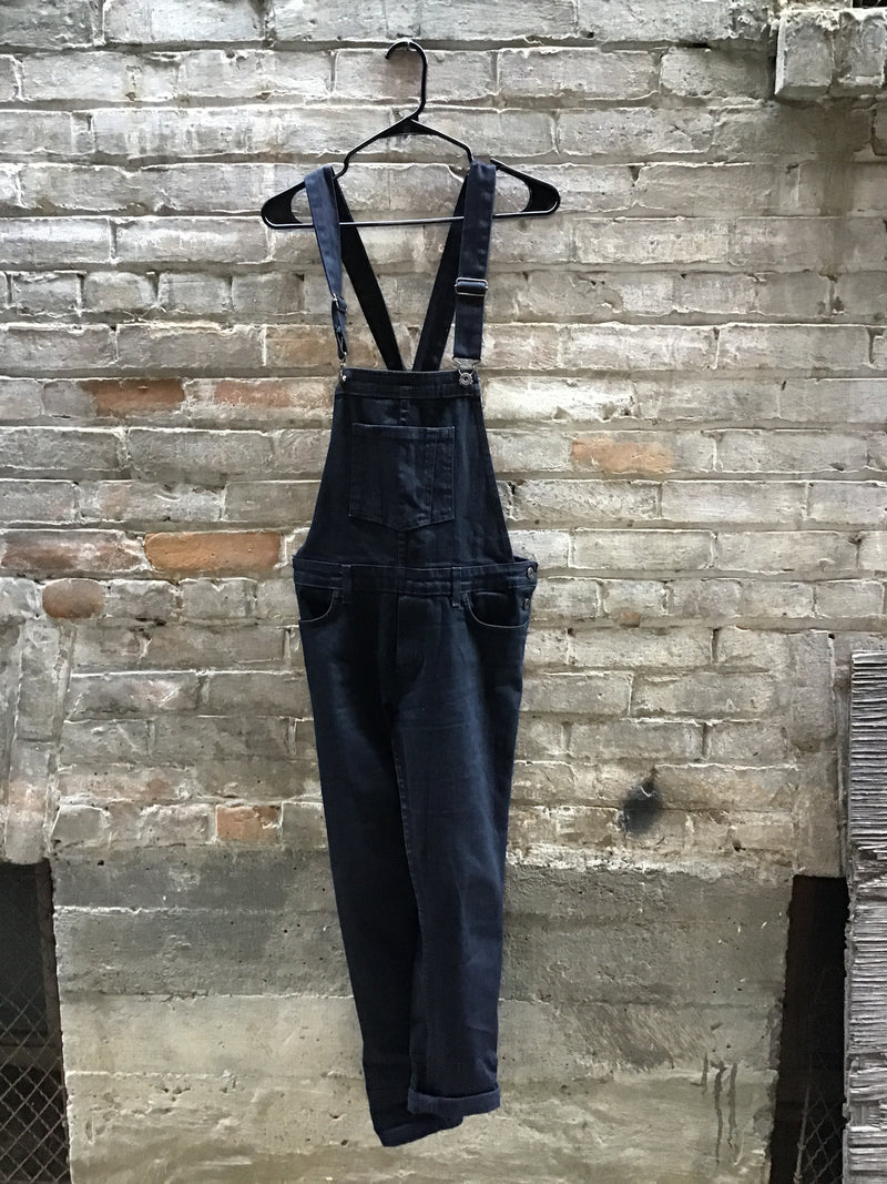 (RR3163) Modern Naked & Famous Black Denim Overalls