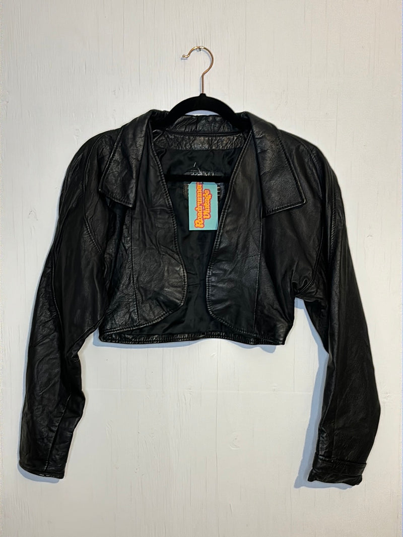 (RR2875) Vintage The Leather Ranch Cropped Leather Jacket