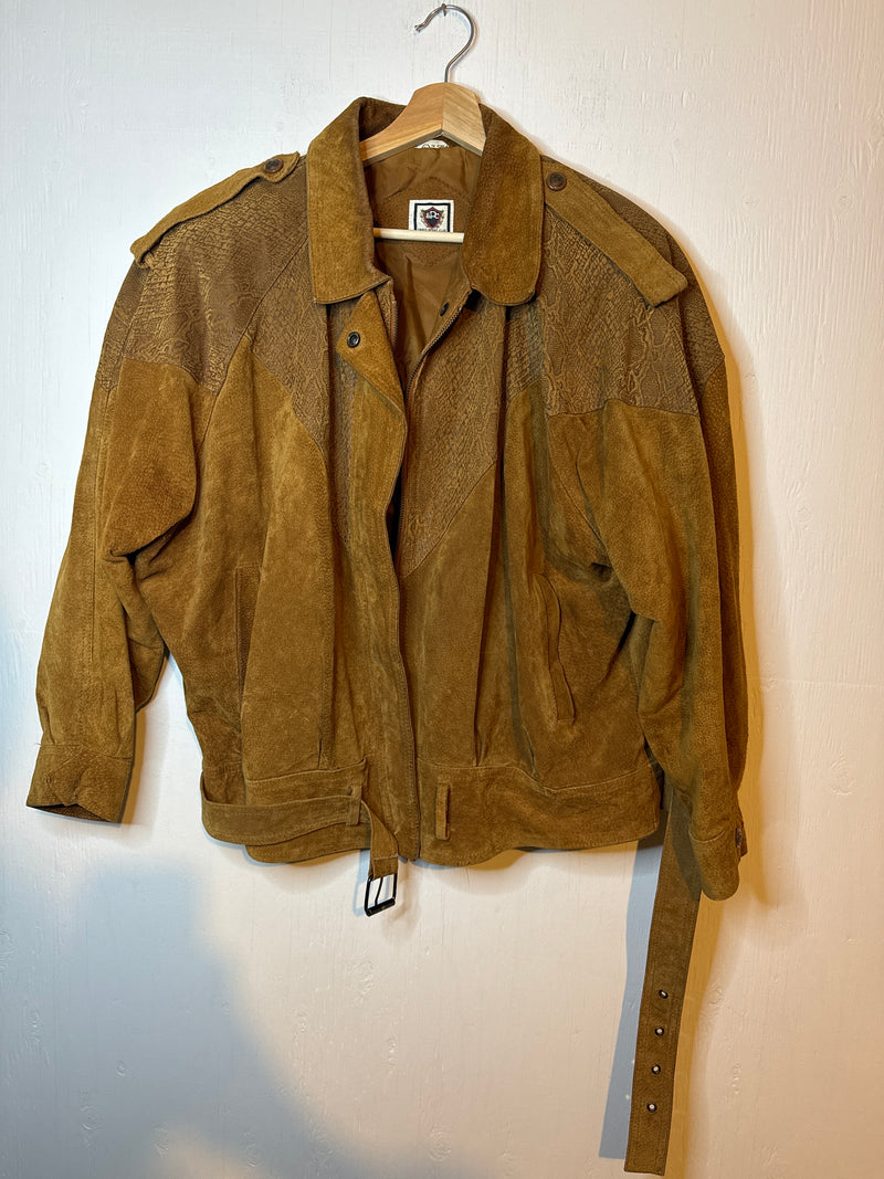 (RR3183) 80s Tan Suede Jacket