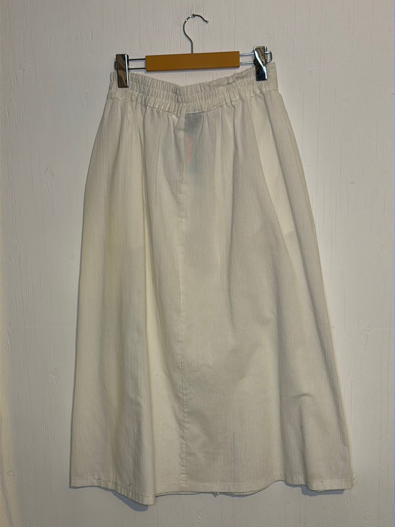 (RR2940) Vintage Off-White Button Down Long Skirt