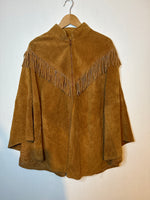 (RR3180) Suede Fringe Poncho