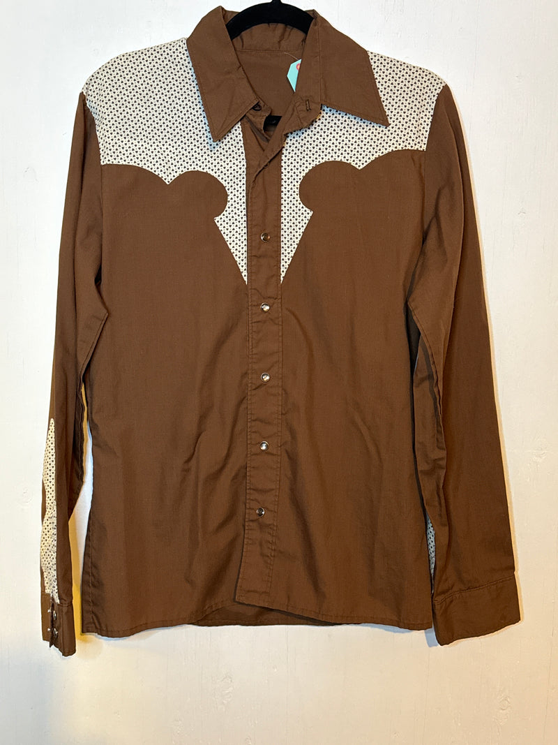 (RR3132) Brown Sweetheart Pearlsnap