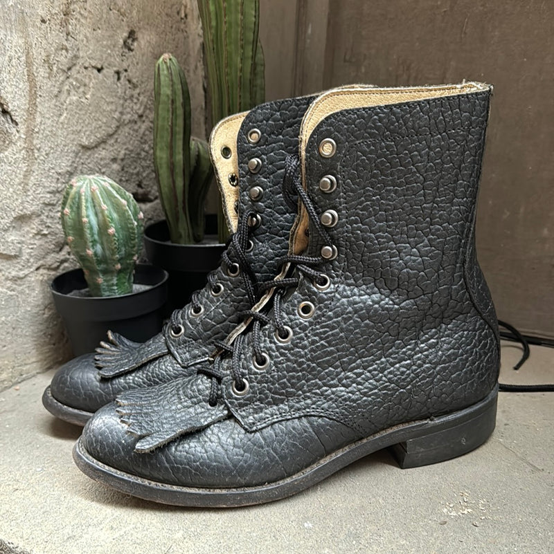 (RR3062) Biltrite Roper Boots Pebbled Leather