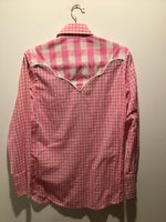 (RRSG166) Pink checkered western shirt