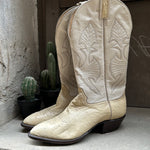 (RR3071) White Exotic Vintage Cowboy Boot