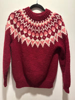 (0125RR3582) Red & Pink Winter Sweater