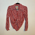 (RR2928) Vintage Red Gingham Button Down Shirt