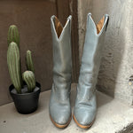 (RR3095) Vintage Grey Leather Cowboy Boots