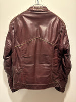 (RR3389) Burgundy Honda Cafe Racer Style Leather Jacket