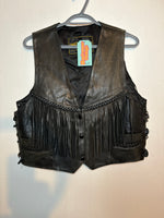 (RR3111) Black Fringe Leather Vest