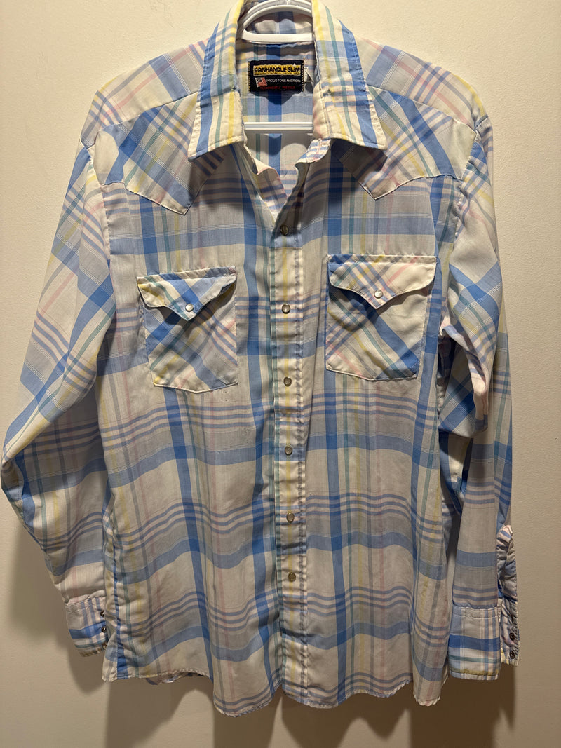 (RR3451) Western Plaid Sawtooth Pocket Pearlsnap