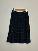 (RR2860) Vintage Wool Tartan Pleated Skirt