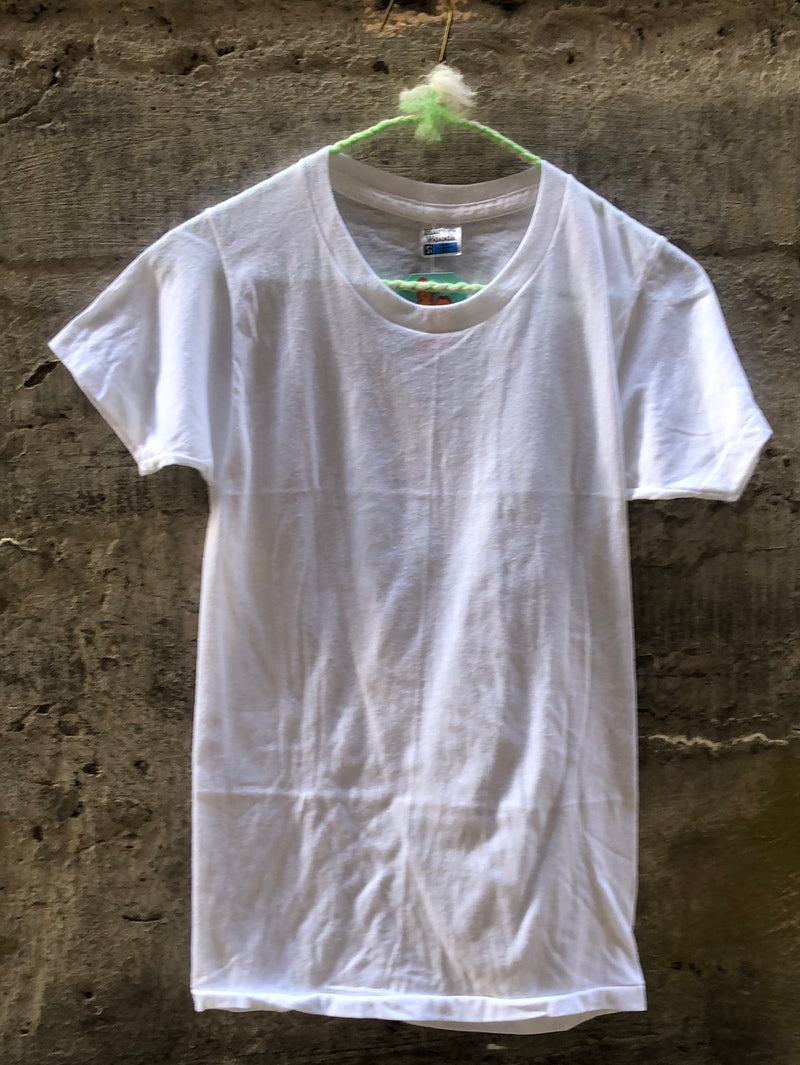 (RR2258) Vintage Basic White T Shirt