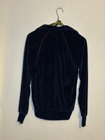 (RR3049) Vintage Navy Velour Collared Pullover