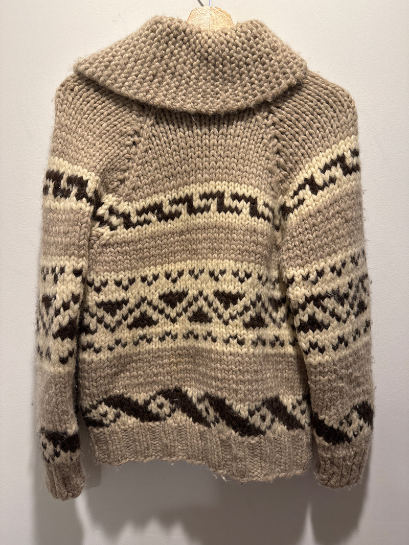 (RR3434) Cowichan style Knit Zip Up Sweater