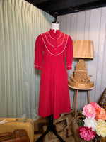 (RR1881) Vintage Red Western Dress