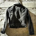 (RR2787) Modern Black Ladies Cropped Levis Denim Jacket