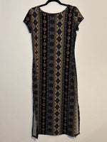 (RR3262) Modern Boho Print Maxi Dress