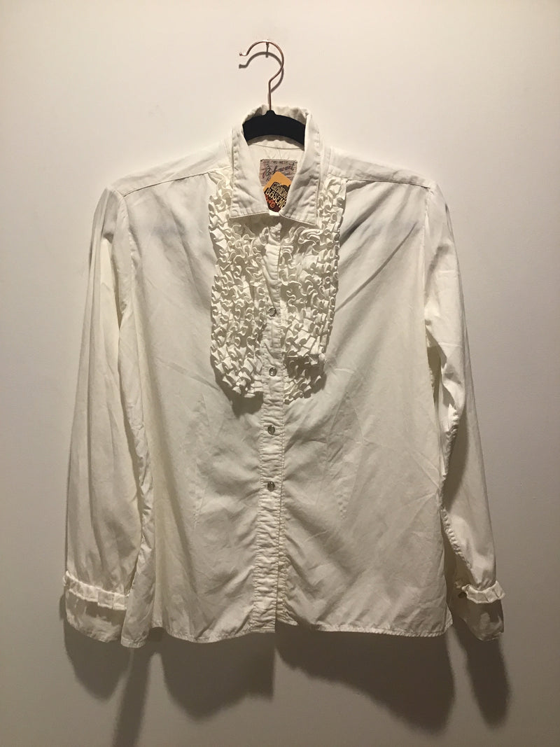 (RRSG150) Rockmount white ruffled western shirt