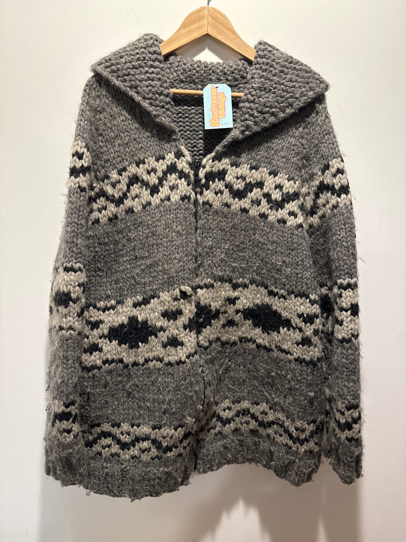 (RR3436) Cowichan Style Zip Up Sweater