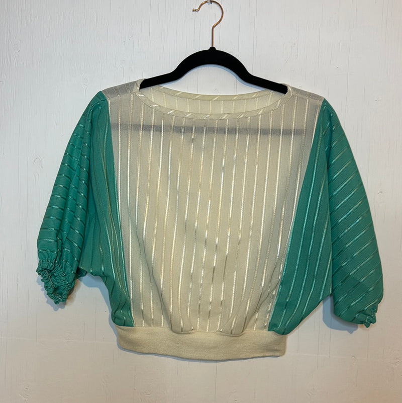 (RR2844) Cropped Vintage 70s Rollerskating Blouse