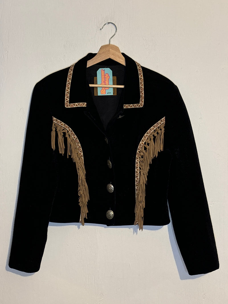 (RR3290) Saddle Ridge Crushed Velvet Crop Western Jacket