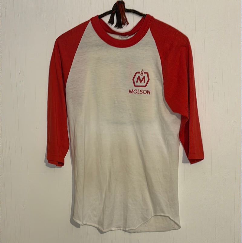 (RR2774) Vintage Molson Graphic Baseball T-Shirt