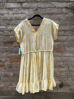 (RR3174) Vintage Handmade Yellow Sundress