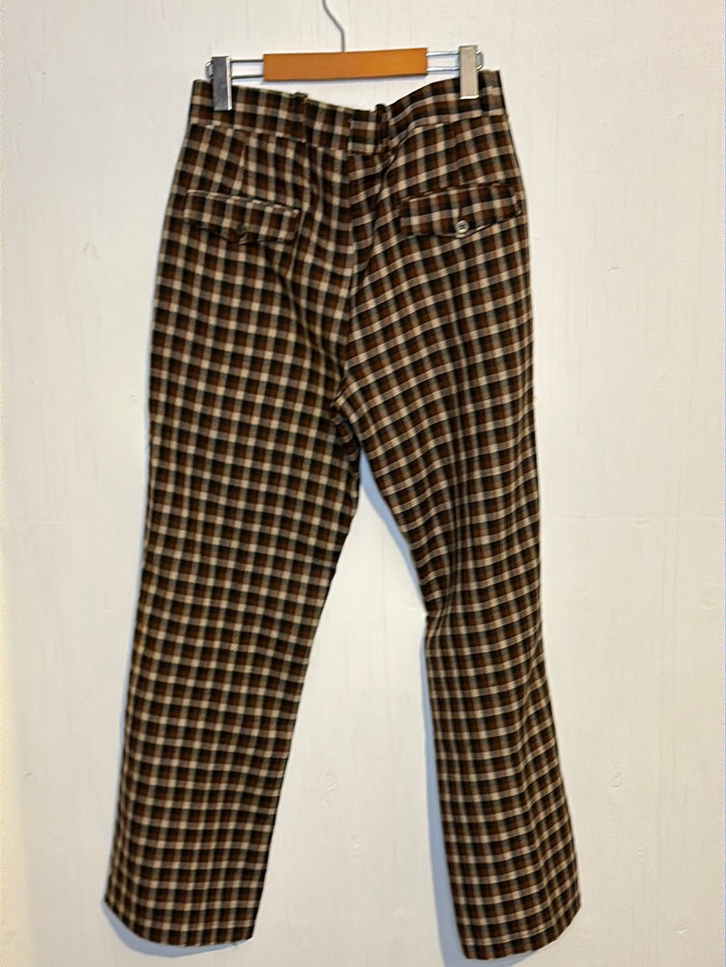 (RR2935) Vintage Plaid Single Stitch Bootleg Trousers