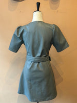 (RR1082) Molly Bracken Grey Leather Dress