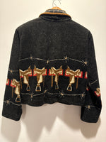 (RR3431) Fuzzy Western Cropped Fleece Jacket