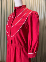 (RR1881) Vintage Red Western Dress