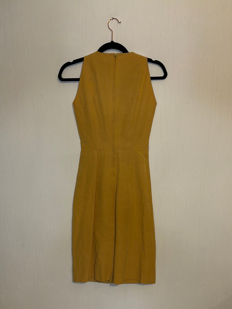 (RR2834) Vintage Golden Yellow Shift Dress