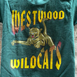 (RR2989) Vintage Single Stitch Green ‘Westwood Wildcats’ Graphic T-Shirt