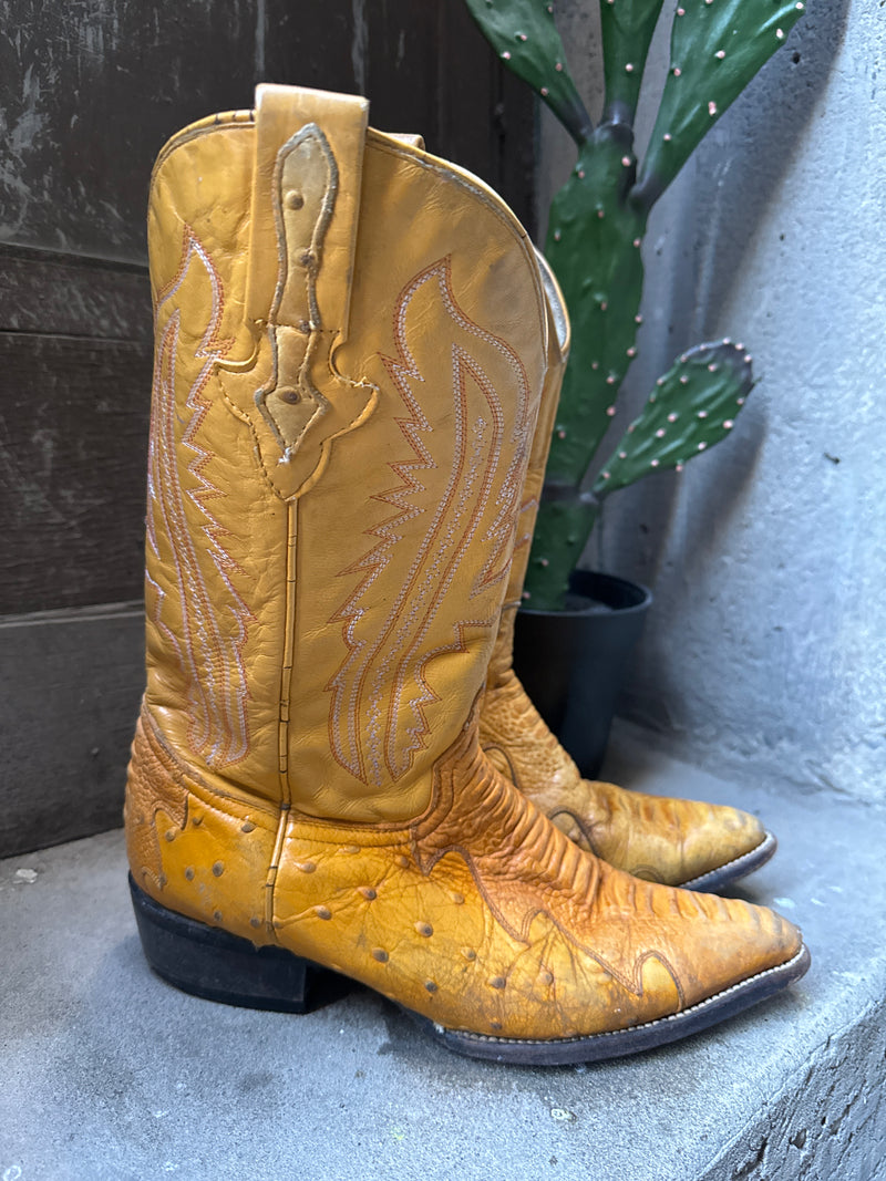 (RR3463) Exotic Rawhide Tan Cowboy Boots