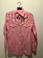 (RRSG166) Pink checkered western shirt