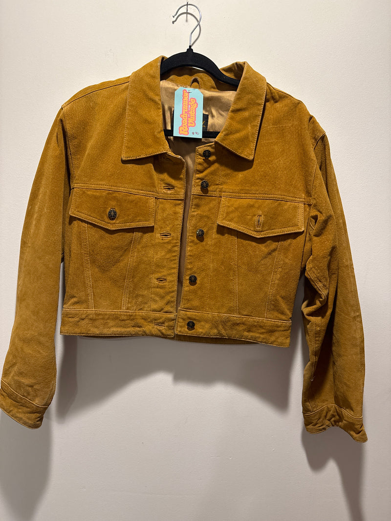 (RR3387) Cropped Suede Tan Jacket