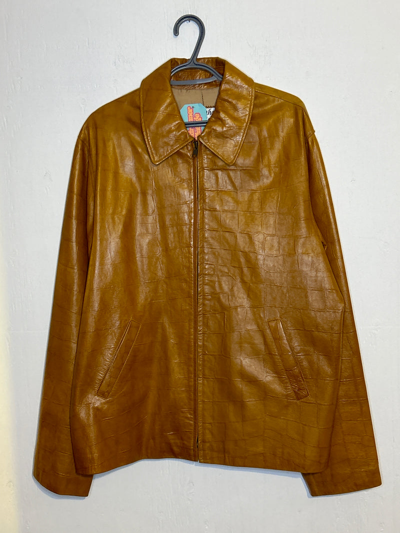 (RR3245) Brown Leather Coat