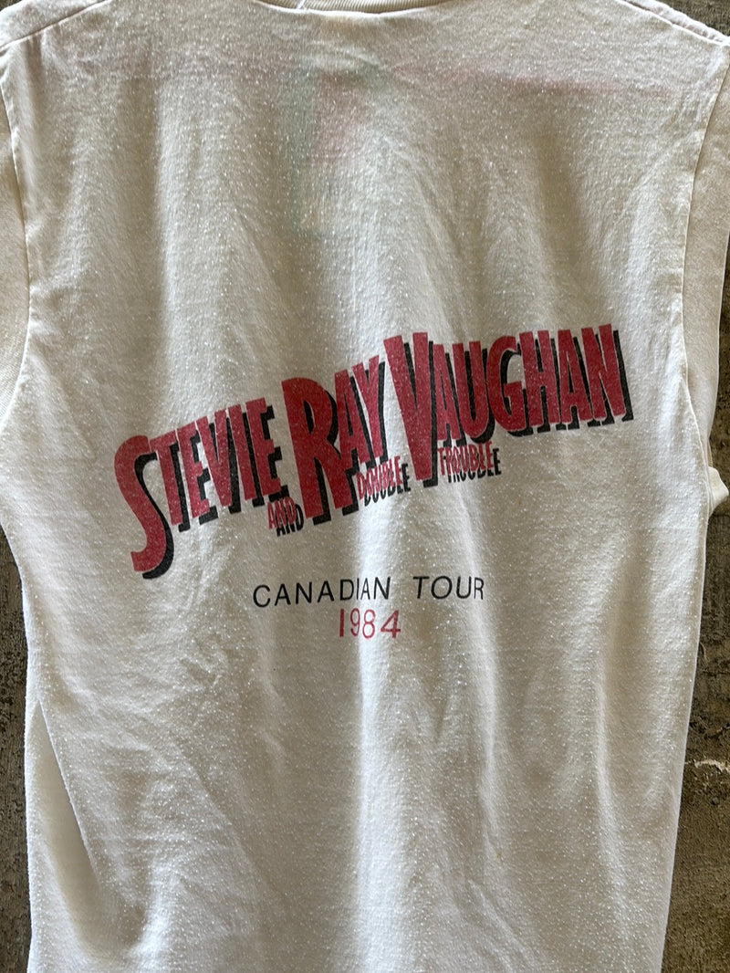 (RR2962) Vintage “Stevie Ray Vaughan and Double Trouble Tour 1984” Graphic Band Sleeveless T-Shirt*