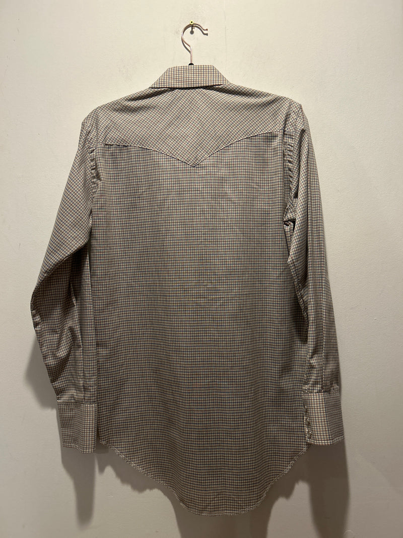 (0525RR3757) Grey Plaid Pearl Snap