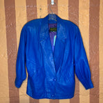 (RR2684) Vintage Danier Royal Blue Leather Blazer