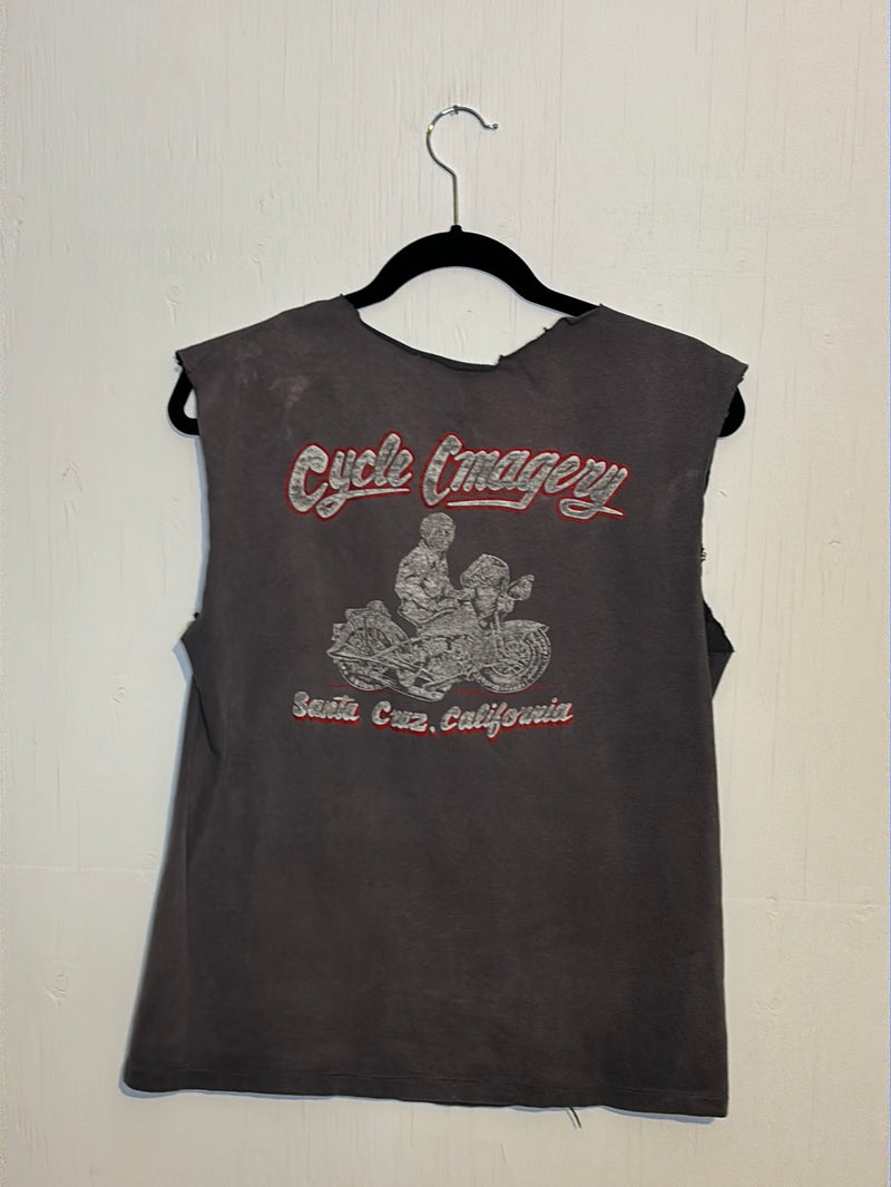 (RR2870) Vintage Distressed Sleeveless Harley Davidson Graphic T-Shirt