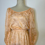 (RR2851) 60’s Peach Flowered Maxi