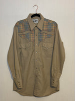 (RR2778) Vintage MWG Rainbow Gingham Yoke Pearl Snap Western Button Down Shirt