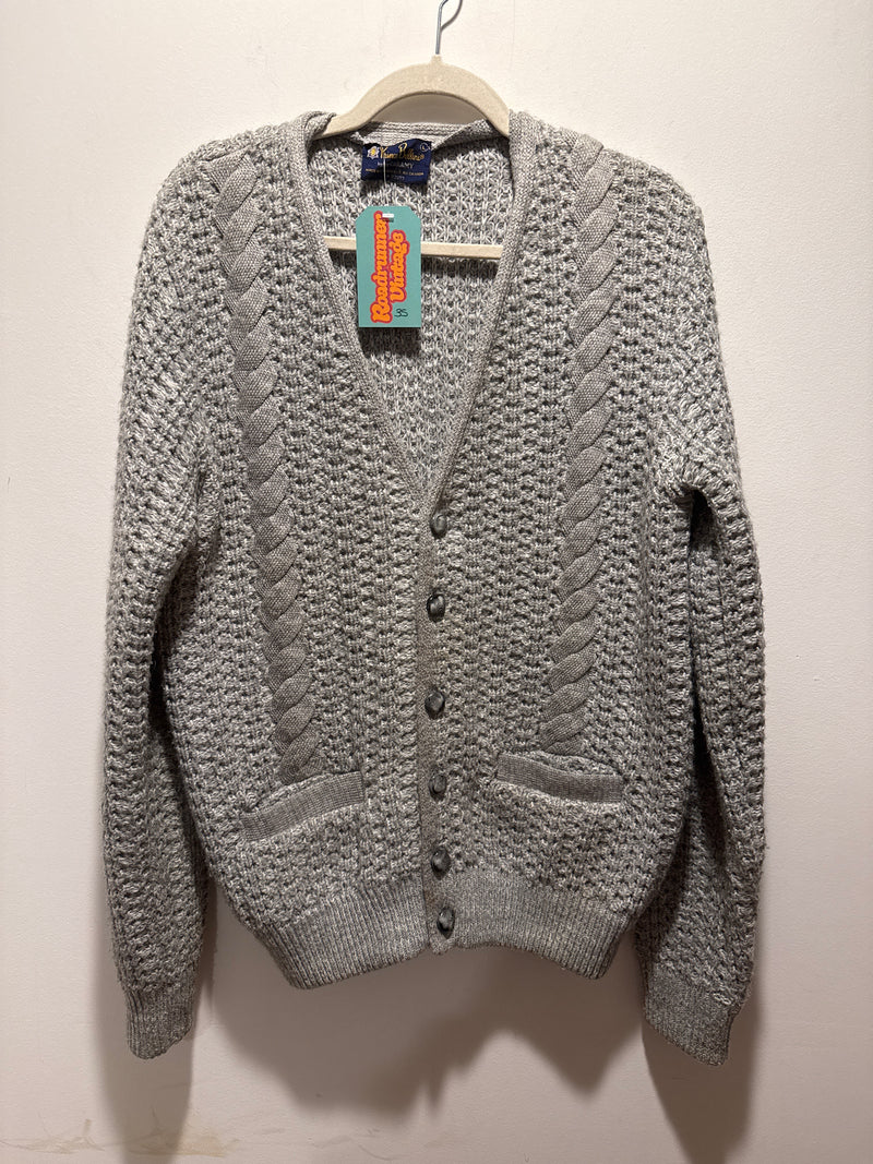 (0125RR3588) Grey Grandpa Cardigan