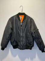 (RR3319) Grey and Orange Reversible Nylon Bomber Jacket