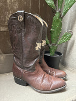 (RR3456) Rogers Brown Two Tone Cowboy Boot