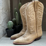 (RR3069) Beige Suede Cowboy Boots